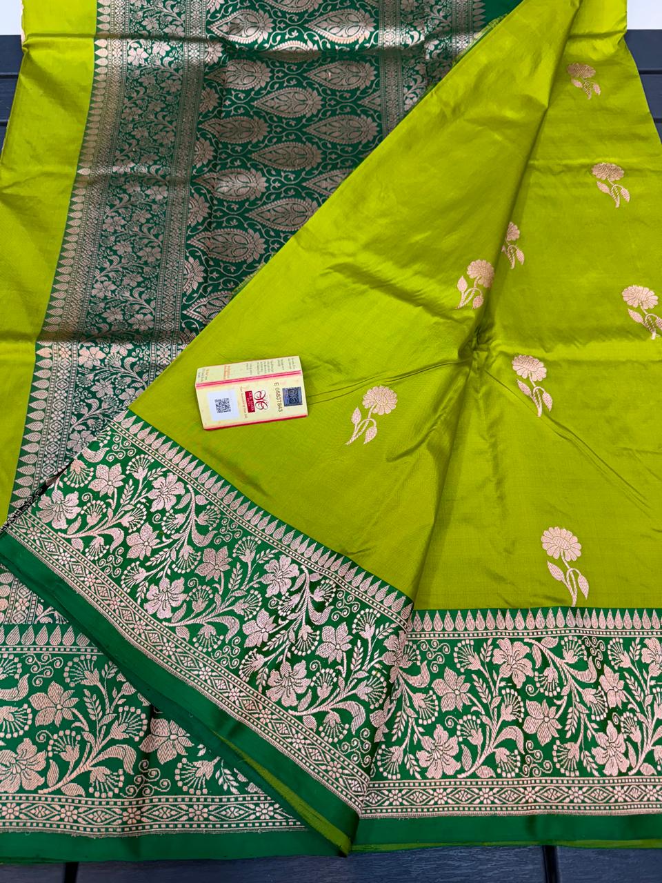 Green Katan Silk Handloom Banarasi Saree